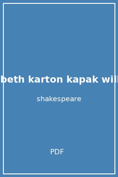 macbeth karton kapak william