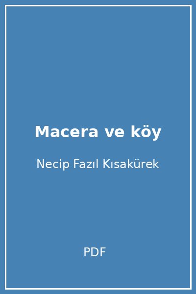 Macera ve köy