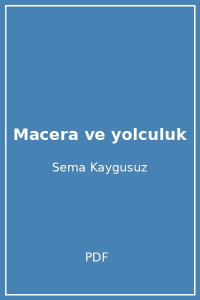 Macera ve yolculuk