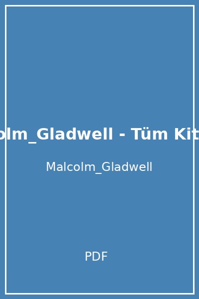 Malcolm_Gladwell - Tüm Kitaplar