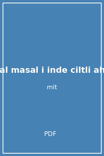 masal masal i inde ciltli ahmet