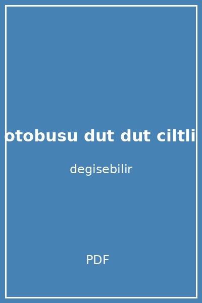 masal otobusu dut dut ciltli kapak