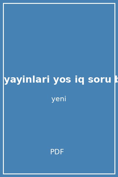 metropol yayinlari yos iq soru bankasi 1