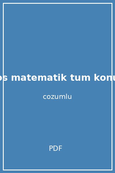 metropol yos matematik tum konular konu anlatimli ornek