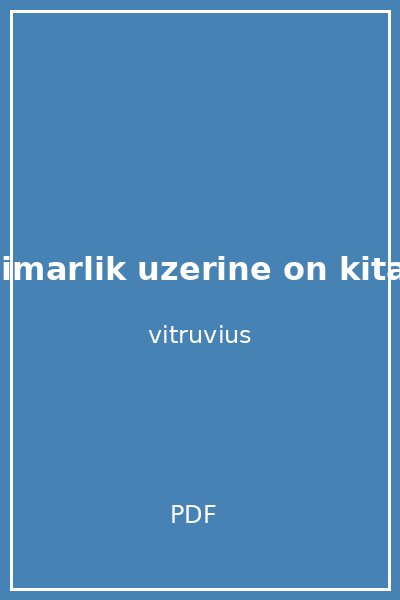 mimarlik uzerine on kitap