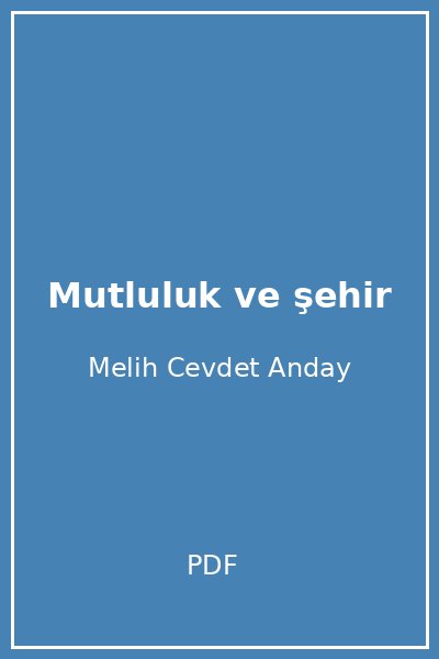 Mutluluk ve şehir