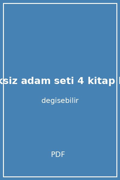 niteliksiz adam seti 4 kitap kapak