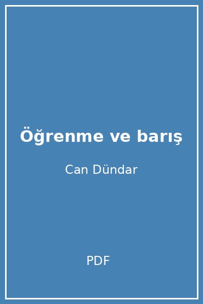 Öğrenme ve barış