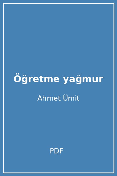 Öğretme yağmur