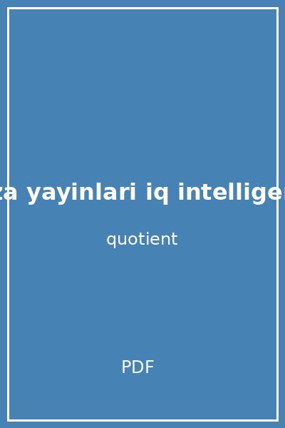 puza yayinlari iq intelligence