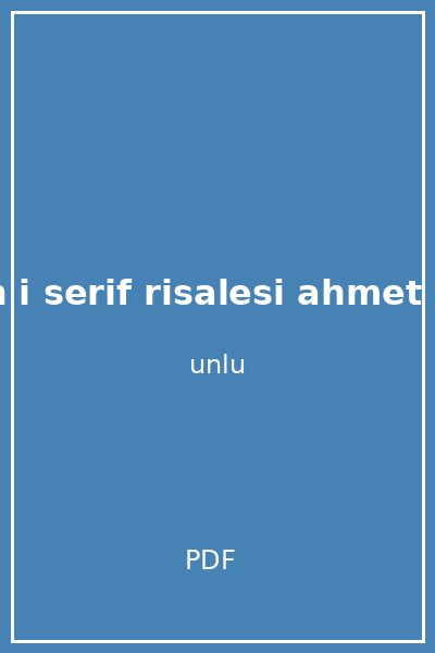 ramazan i serif risalesi ahmet mahmut