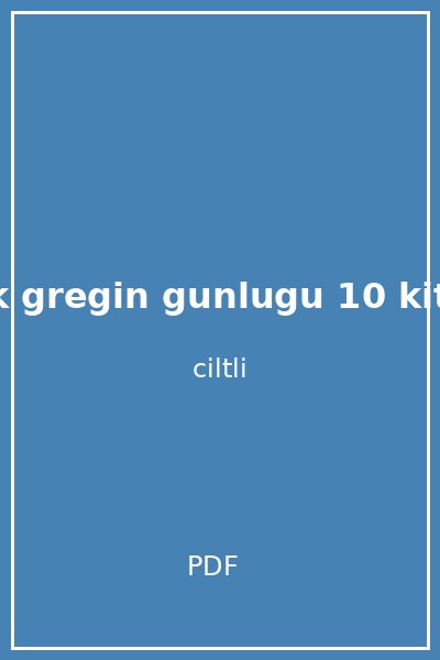 saftirik gregin gunlugu 10 kitap set