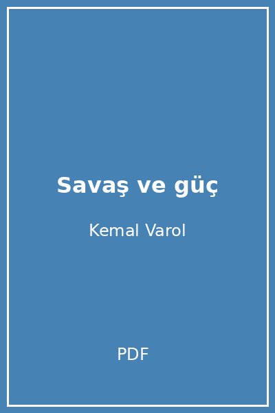 Savaş ve güç