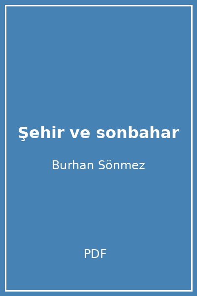 Şehir ve sonbahar
