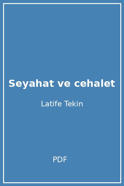 Seyahat ve cehalet