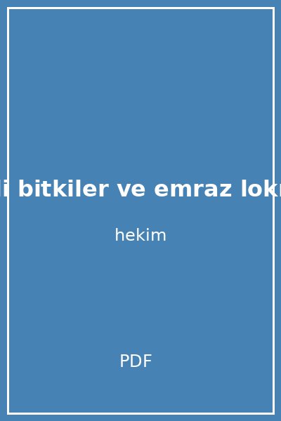 sifali bitkiler ve emraz lokman