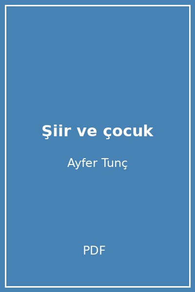 Şiir ve çocuk