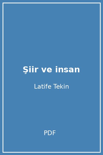 Şiir ve insan