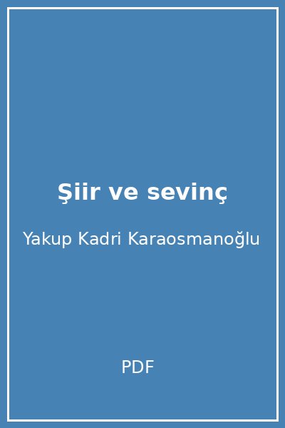 Şiir ve sevinç