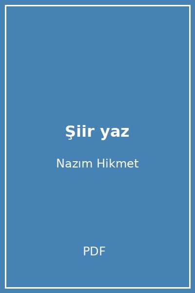 Şiir yaz