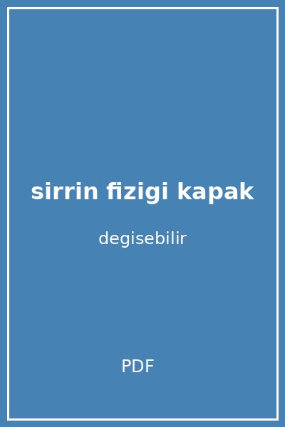 sirrin fizigi kapak