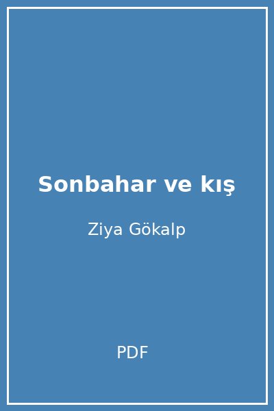 Sonbahar ve kış