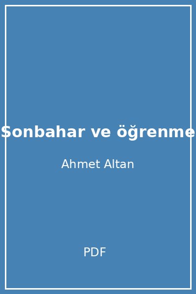 Sonbahar ve öğrenme