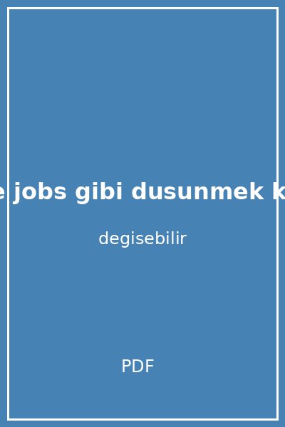 steve jobs gibi dusunmek kapak