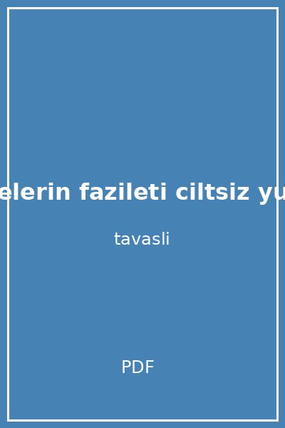 surelerin fazileti ciltsiz yusuf