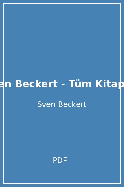 Sven Beckert - Tüm Kitaplar