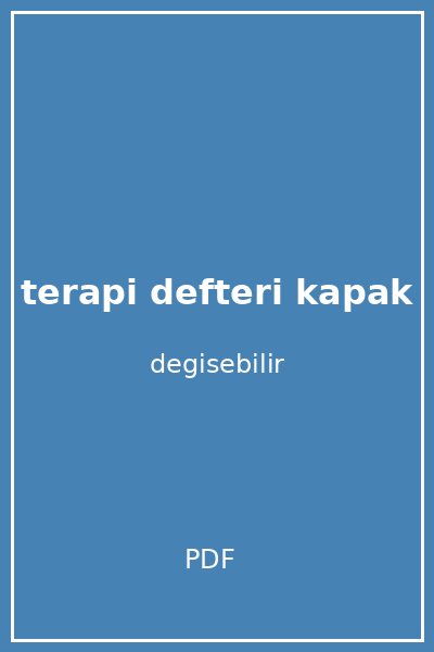 terapi defteri kapak