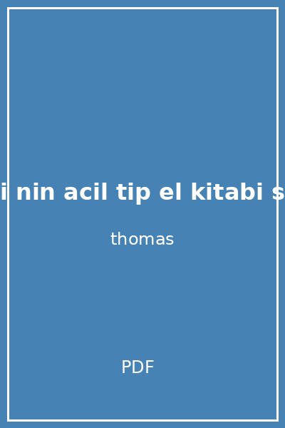 tintinalli nin acil tip el kitabi stephen h