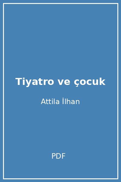 Tiyatro ve çocuk