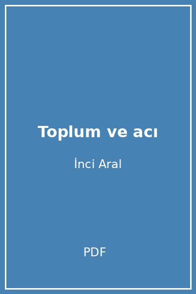 Toplum ve acı