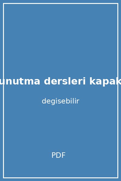 unutma dersleri kapak