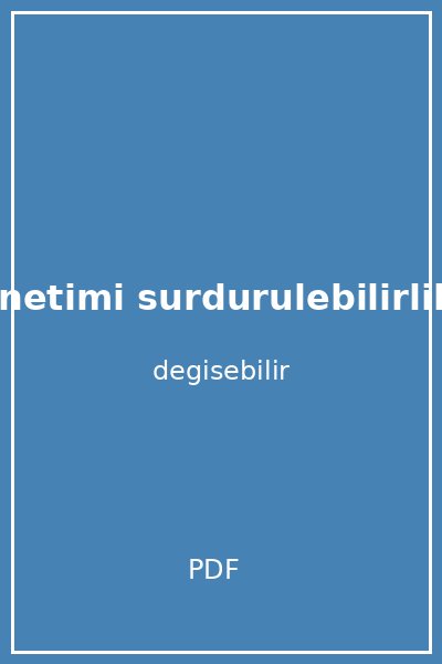 uretim yonetimi surdurulebilirlik ve tedarik zinciri yonetimi kapak