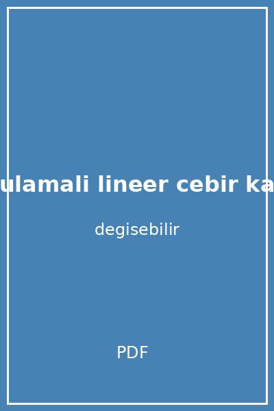 uygulamali lineer cebir kapak