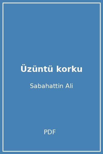 Üzüntü korku