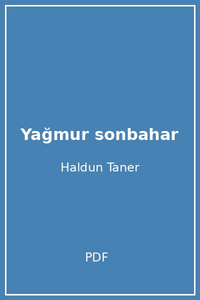 Yağmur sonbahar