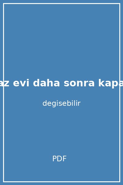 yaz evi daha sonra kapak