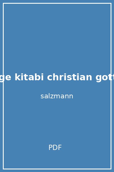 yenge kitabi christian gotthilf