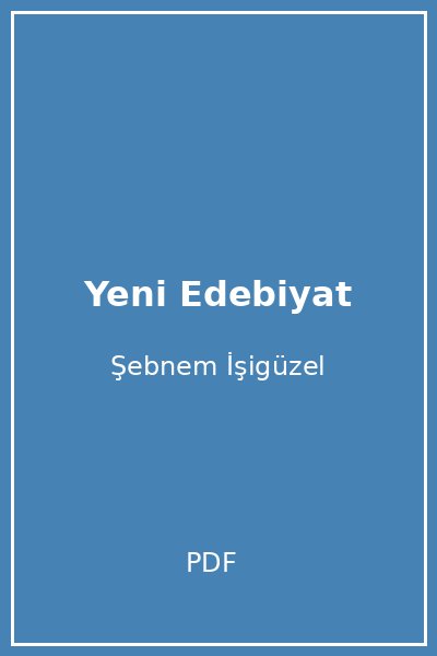 Yeni Edebiyat