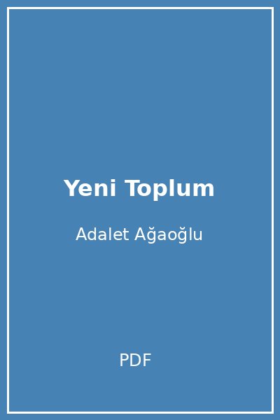 Yeni Toplum