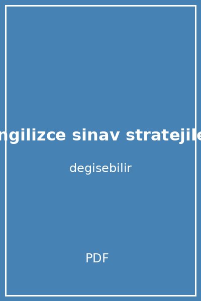 yks dil ingilizce sinav stratejileri 1 gramer konulari kapak