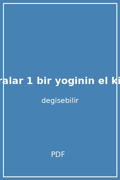 yoga sutralar 1 bir yoginin el kitabi kapak