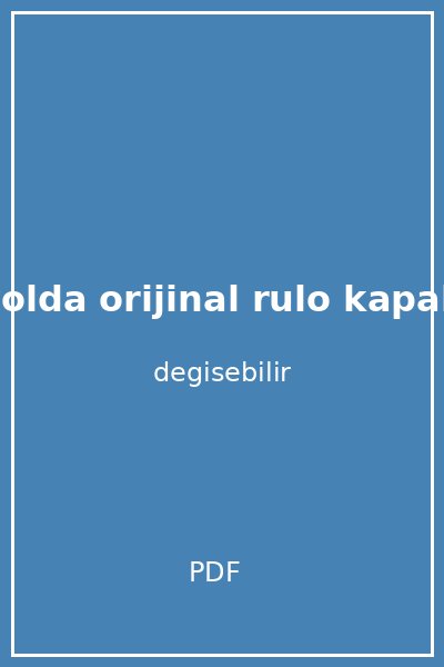 yolda orijinal rulo kapak