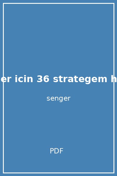 yoneticiler icin 36 strategem harro von