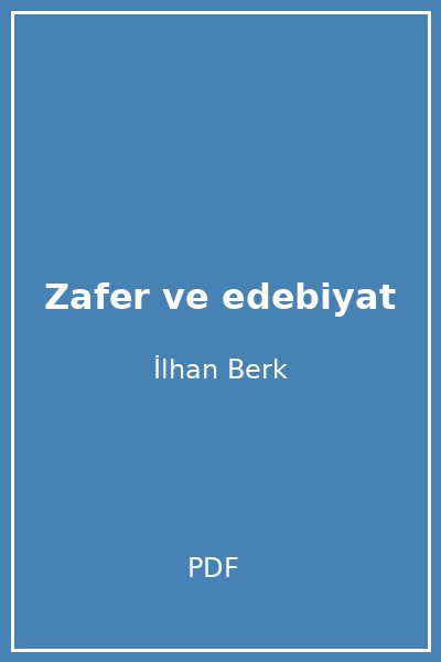Zafer ve edebiyat