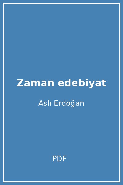 Zaman edebiyat