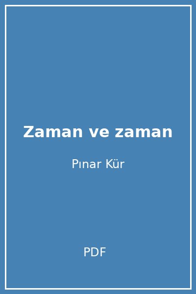 Zaman ve zaman